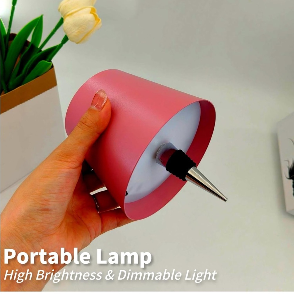 Pink Wine Bottle Stopper with Lamp Shade